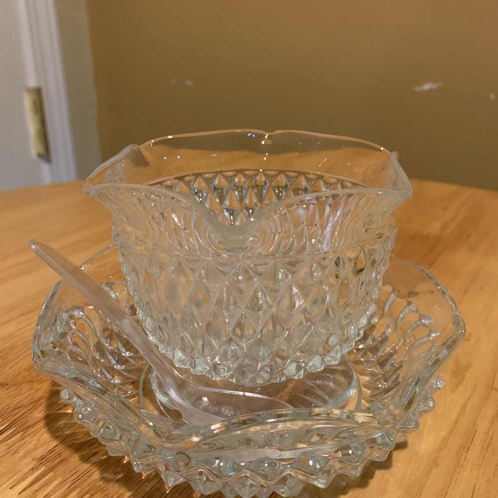 Indiana Diamond Point 3 Piece Mayo/ Sauce Set